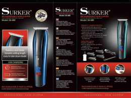 Profesjonalna maszynka USB do strzyżenia włosów SURKER® model: SK-680