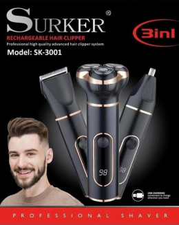Professional 3-in-1 shaver for hair, face and body SURKER® model: SK-3001