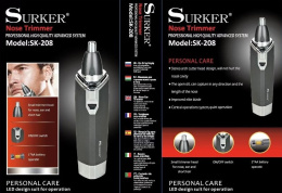SURKER® 2-in-1 nose and ear hair removal trimmer model: SK-208