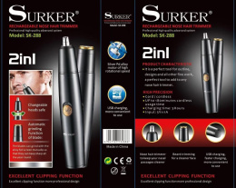 SURKER® 2-in-1 nose, ear and face hair trimmer model: SK-288
