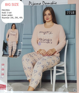 Large size pajamas with a modern cut made of elastane 7718