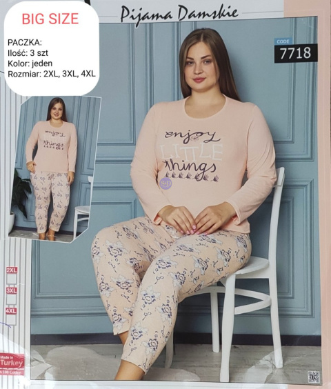Large size pajamas with a modern cut made of elastane 7718