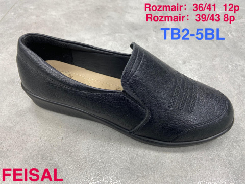 Półbuty, czółenka damskie FEISAL model TB2-5BL rozm. 36-41 (12P) i 39-43 (8P)