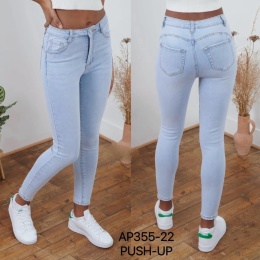 Spodnie jeansowe damskie PUSH UP z wysokim stanem model: AP355-22