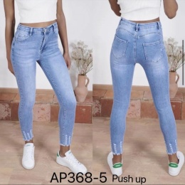 Spodnie jeansowe damskie PUSH UP z wysokim stanem model: AP368-5
