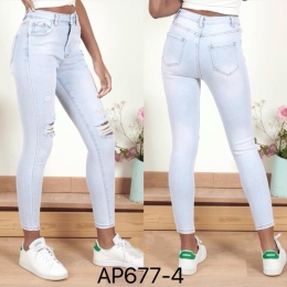 Women's high-waisted denim pants model: AP677-4