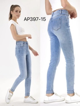 Spodnie jeansowe damskie z wysokim stanem model: AP397-15