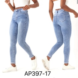 Spodnie jeansowe damskie z wysokim stanem model: AP397-17