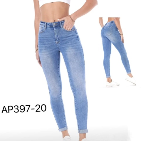 Spodnie jeansowe damskie z wysokim stanem model: AP397-20