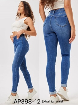 Spodnie jeansowe damskie z wysokim stanem model: AP398-12