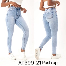 Spodnie jeansowe damskie PUSH UP z wysokim stanem model: AP399-21