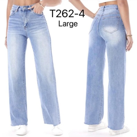 Spodnie jeansowe damskie z wysokim stanem model: T262-4