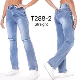 Women's high-waisted denim pants model: T288-2