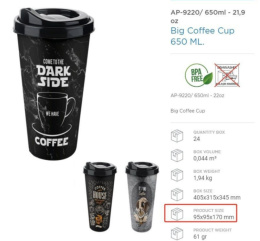Coffee travel mug 650ml