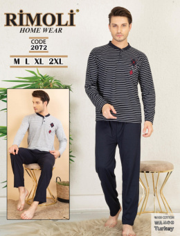 Men's 100% cotton pajamas - RIMOLI, model: 2072 (M-2XL)