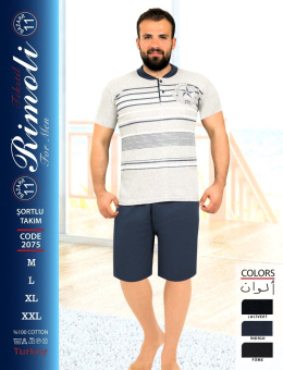 Men's 100% cotton pajamas - RIMOLI, model: 2075 (M-2XL)