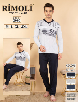 Men's 100% cotton pajamas - RIMOLI, model: 2080 (M-2XL)
