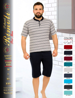 Men's 100% cotton pajamas - RIMOLI, model: 820 (M-2XL)