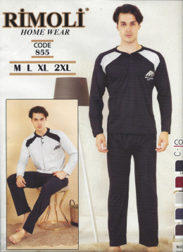 Men's 100% cotton pajamas - RIMOLI, model: 855 (M-2XL)