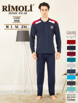 Piżama męska 100% bawełny - RIMOLI, model: 980 (M-2XL)