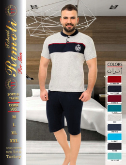 Men's 100% cotton pajamas - RIMOLI, model: 985 (M-2XL)