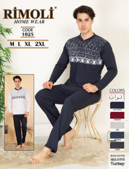 Men's 100% cotton pajamas - RIMOLI, model: 1025 (M-2XL)