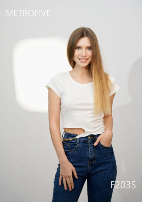 Women's blouse with short sleeves, model: F203S