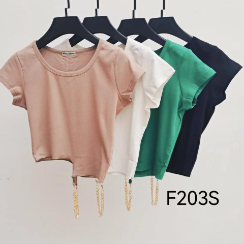 Women's blouse with short sleeves, model: F203S