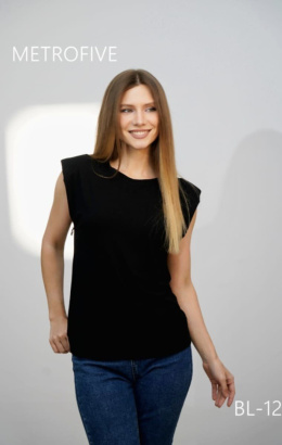 Women's blouse with short sleeves, model: BL-12