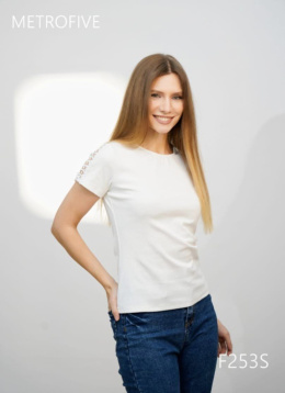 Women's blouse with short sleeves, model: F253S