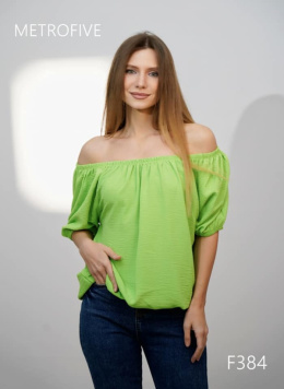 Women's blouse with short sleeves, model: F384