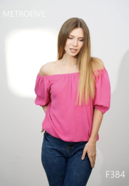 Women's blouse with short sleeves, model: F384
