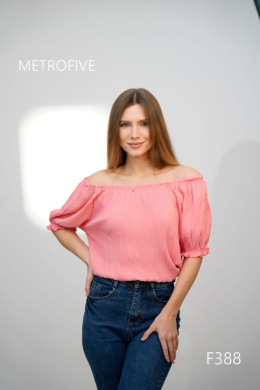 Women's blouse with short sleeves, model: F388