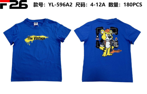 Bluzka, t-shirt chłopięcy z krótkim rękawem (wiek: 4-12 lat) model: YL-596A1/2