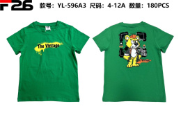 Bluzka, t-shirt chłopięcy z krótkim rękawem (wiek: 4-12 lat) model: YL-596A3/4
