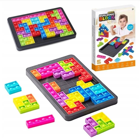 Bubble-educational pop it tetris toy, age 3+