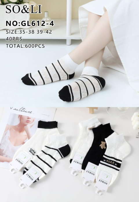 Women's socks model: GL612-4 (35-38, 39-42)