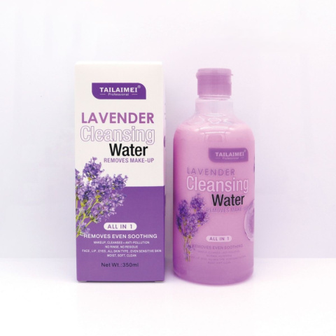 Two-phase lavender makeup remover for face, neck and decollete