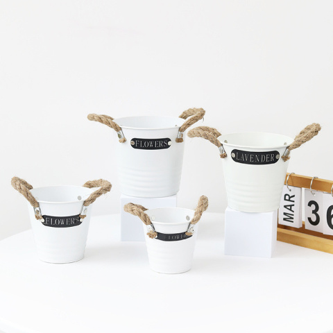 Wazon, wiaderko blaszane - osłonka na doniczkę