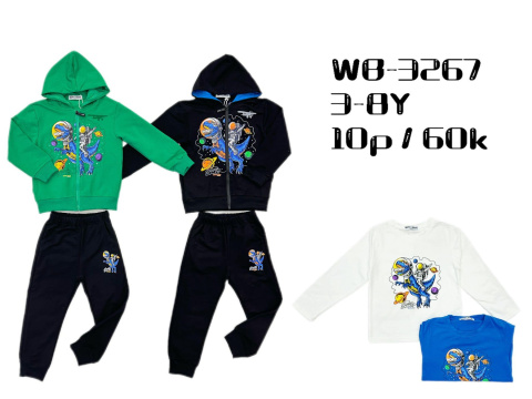 Boys' 3-piece tracksuit bottoms (age: 3-8), model: WB-3267