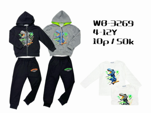 Boys' 3-piece tracksuit bottoms (age: 4-12), model: WB-3269