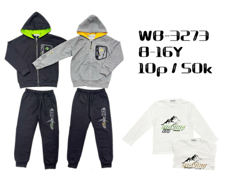 Boys' 3-piece tracksuit bottoms (age: 8-16), model: WB-3273