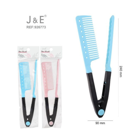 Folding hair straightening comb