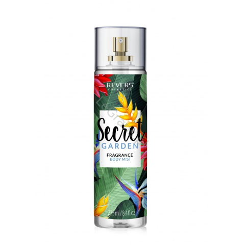 Body mist with exotic and floral aroma, capacity 235ml REVERS COSMETICS - SECRET GARDEN