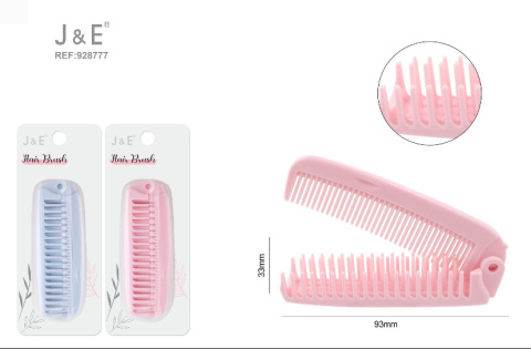 Folding comb+hairbrush