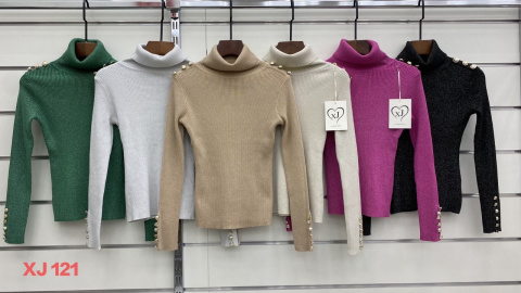 Women's sweater - turtleneck, model: XJ121