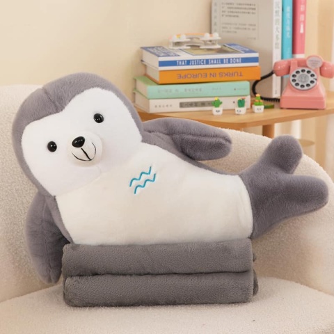 Mascot, 3-in-1 pillow with hidden microfiber blanket