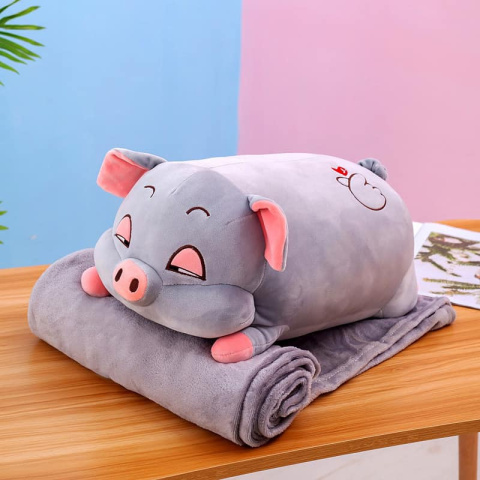 Mascot, 3-in-1 pillow with hidden microfiber blanket