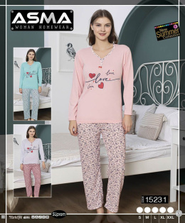 Women's pajamas (long sleeve + long pants), size S-XXL, model: 15231