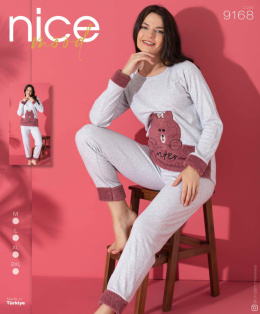 Women's pajamas (long sleeve + long pants), size M-2XL, model: 9168